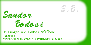 sandor bodosi business card